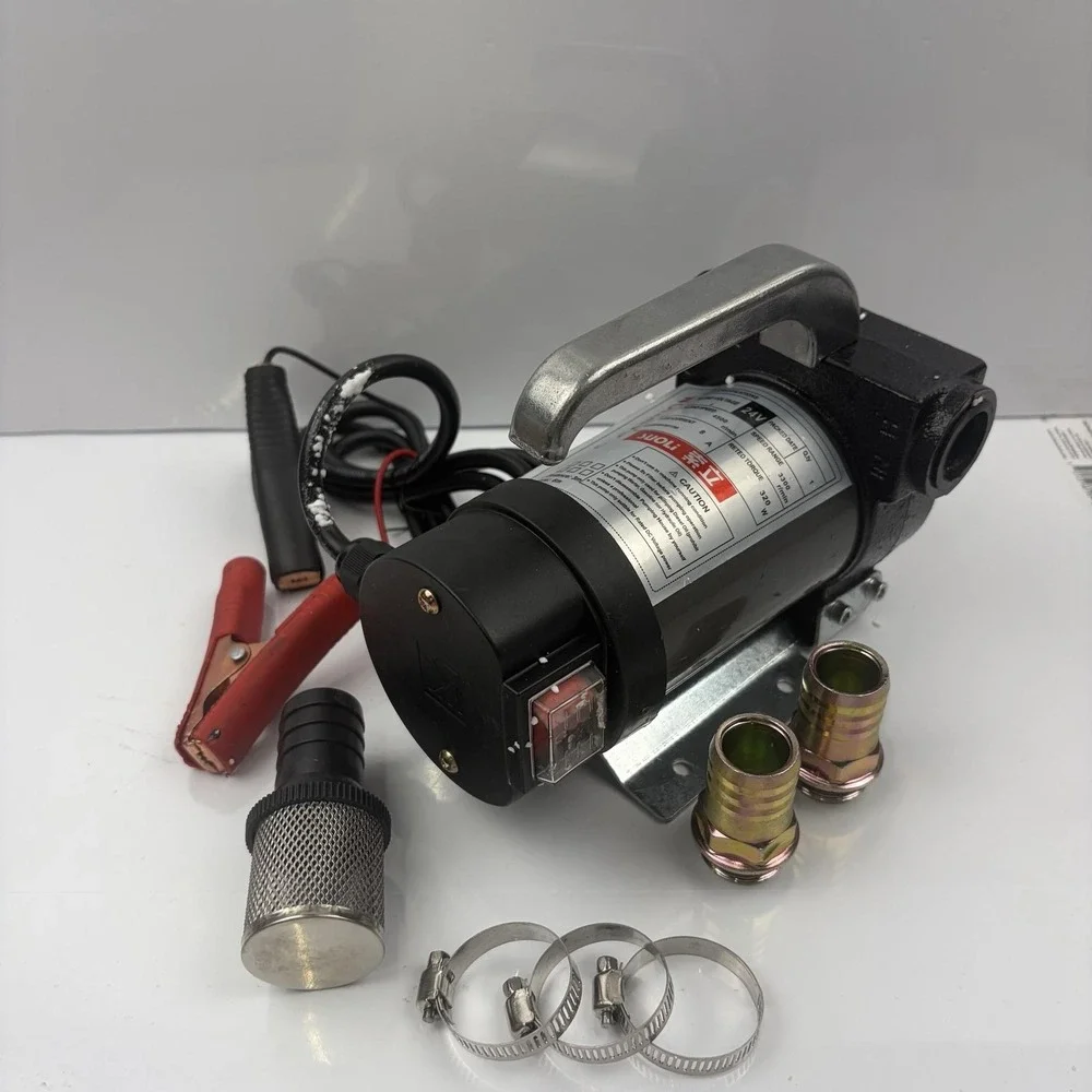 24V DC Electric Diesel Fuel Transfer Pump Self Priming Oil Pump Kit Clips Hose